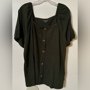 Lane Bryant Square neck button up top